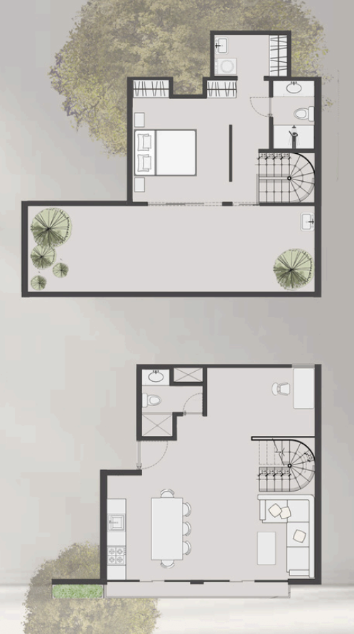 Plano de distribución — Dúplex 601 · 110 m²